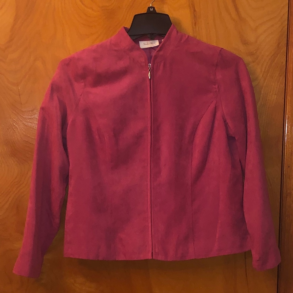 NWOT Studio Works Pink Faux Suede Zipper Jacket (Size 10P)